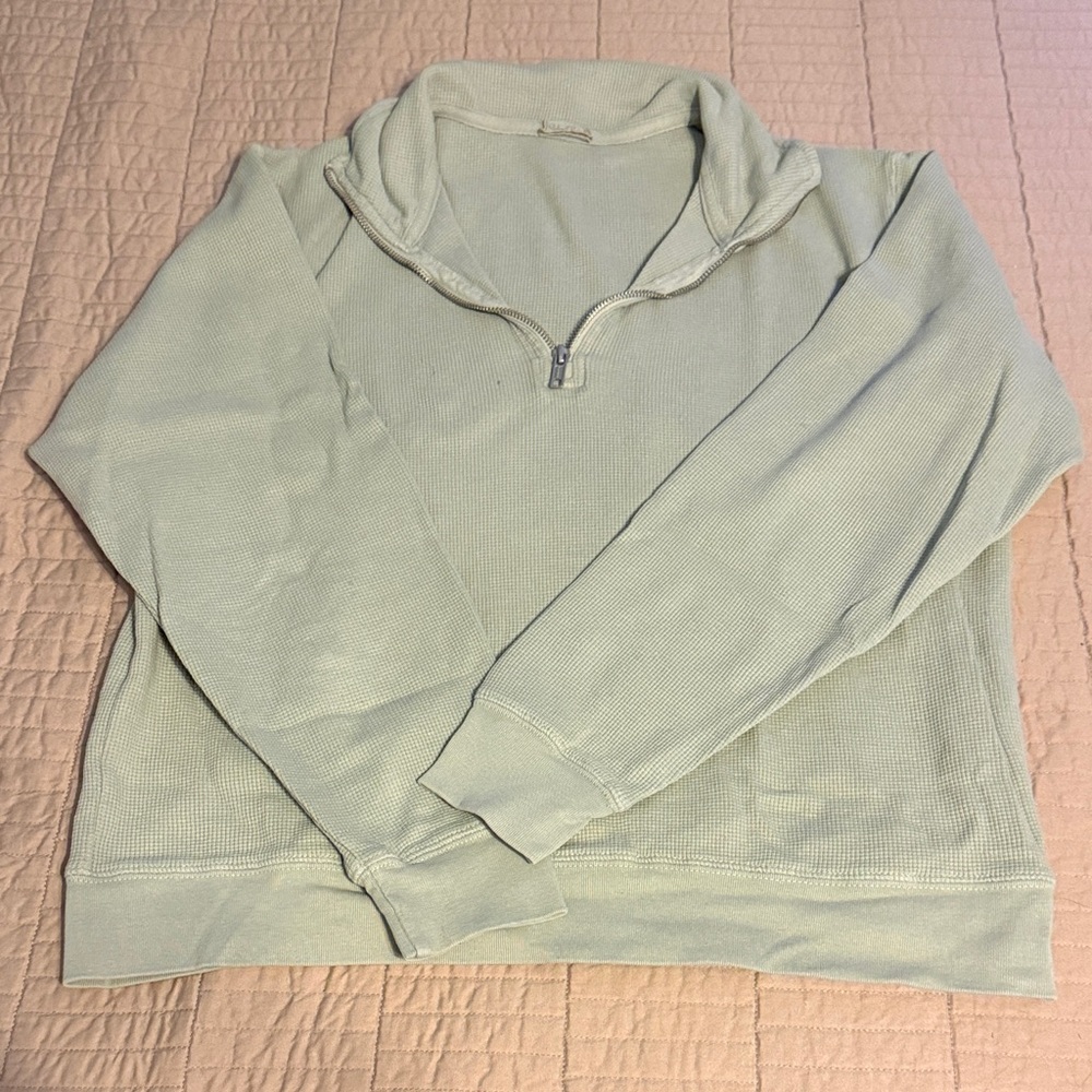 John Galt Pale Green Half-Zip Sweatshirt